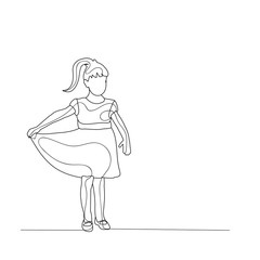  sketch, simple lines little girl