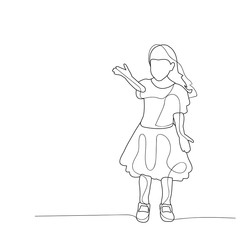 vector, isolated, sketch  girl