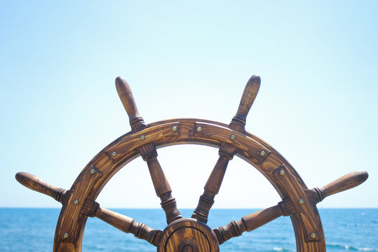 Fototapeta Steering wheel ship