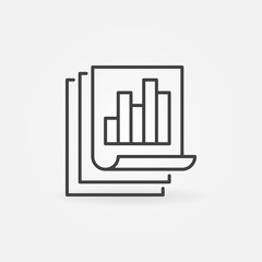 Obraz premium Business report with bar chart linear vector concept icon