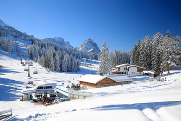 Skilift in Garmisch-Partenkirchen, Bayern, Deutschland