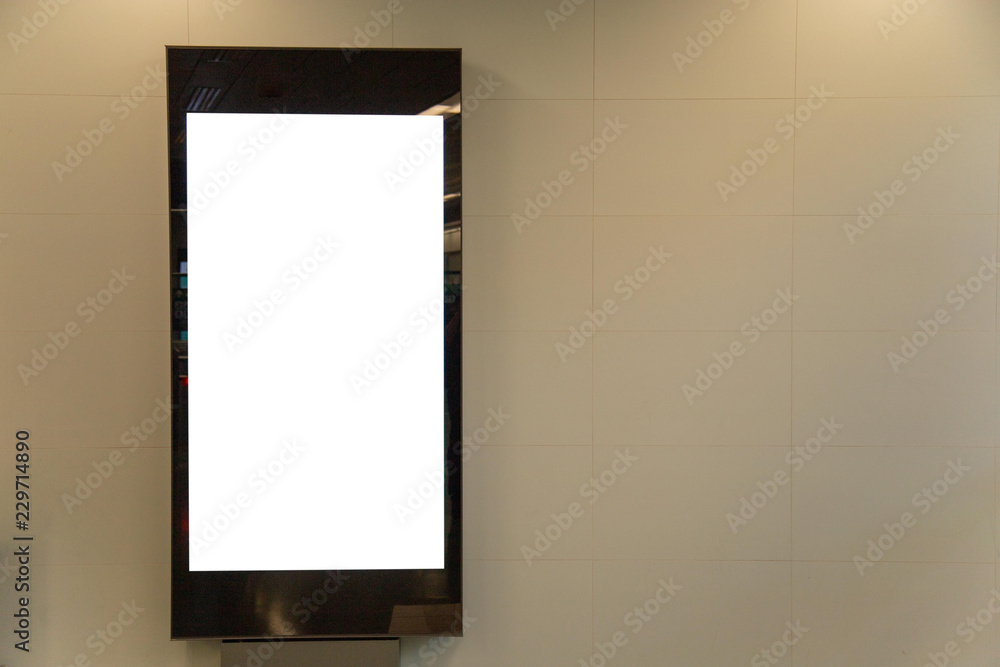 Poster blank billboard mock up of subway for text message or content.