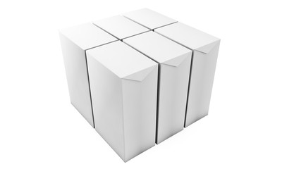cube on wall studio background. 3d rendering