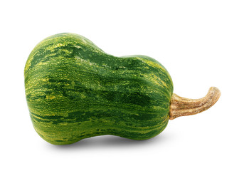 green pumpkin isolated on white