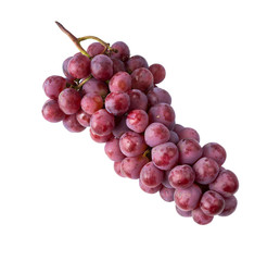 Grapes isolated on white background. Top view.  Bunch of grape isolated on white background. Red grape isolated on the white background. Pink bunch grape isolated on white.