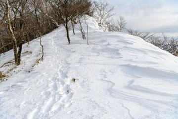 赤城山の冬の登山道