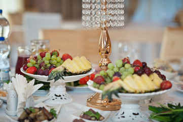 Exquisite presentation of fruit treats on the table 1551.