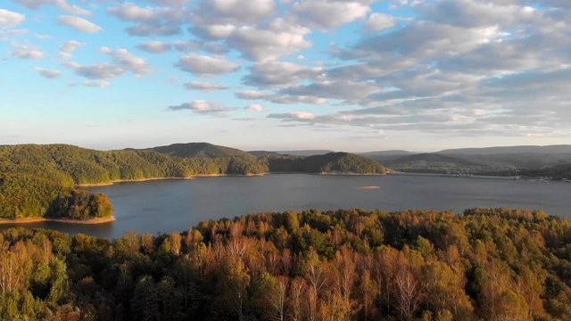View of the Solinskie lake. View from the drone.