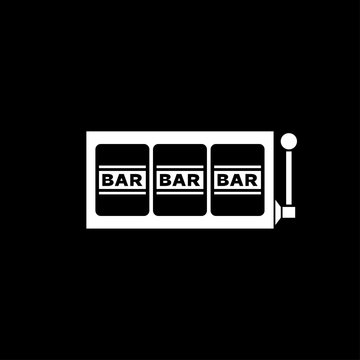 Bar slot reels icon black and white vector illustration