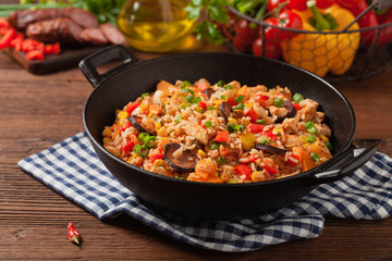 Traditional jambalaya.