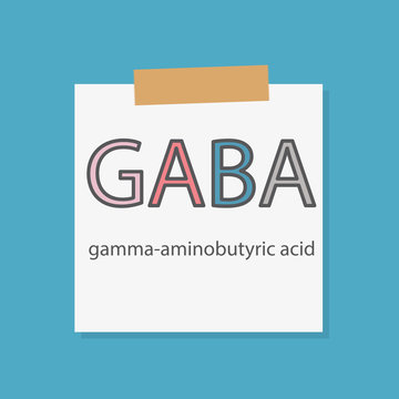 GABA gamma-Aminobutyric acid written in a notebook paper- vector illustration