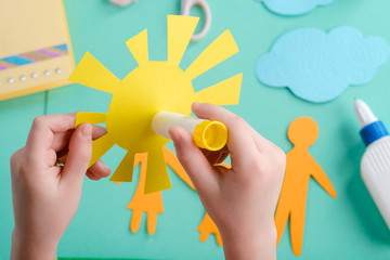 A paper shape of sun