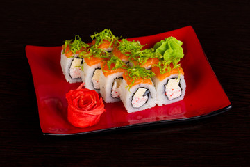 Japanese roll with salmon