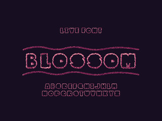 Blossom font. Vector alphabet