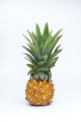 Fototapeta premium Fresh pineapple with leaves. Isolate. On white background. The view from the top