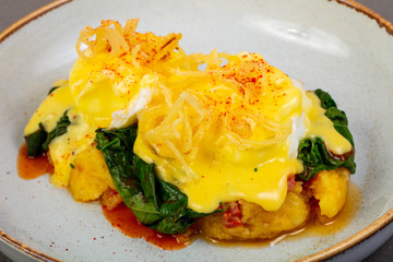 Egg Benedict with cheese