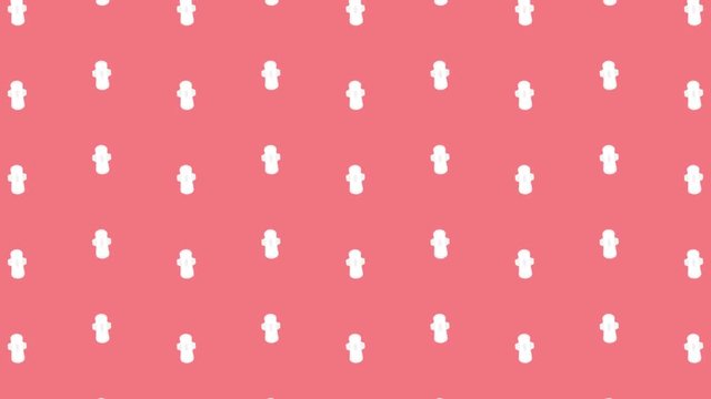 Dise&ntilde;o de patr&oacute;n en movimiento de compresas o toallas sanitarias para mujer sobre un fondo rosa 