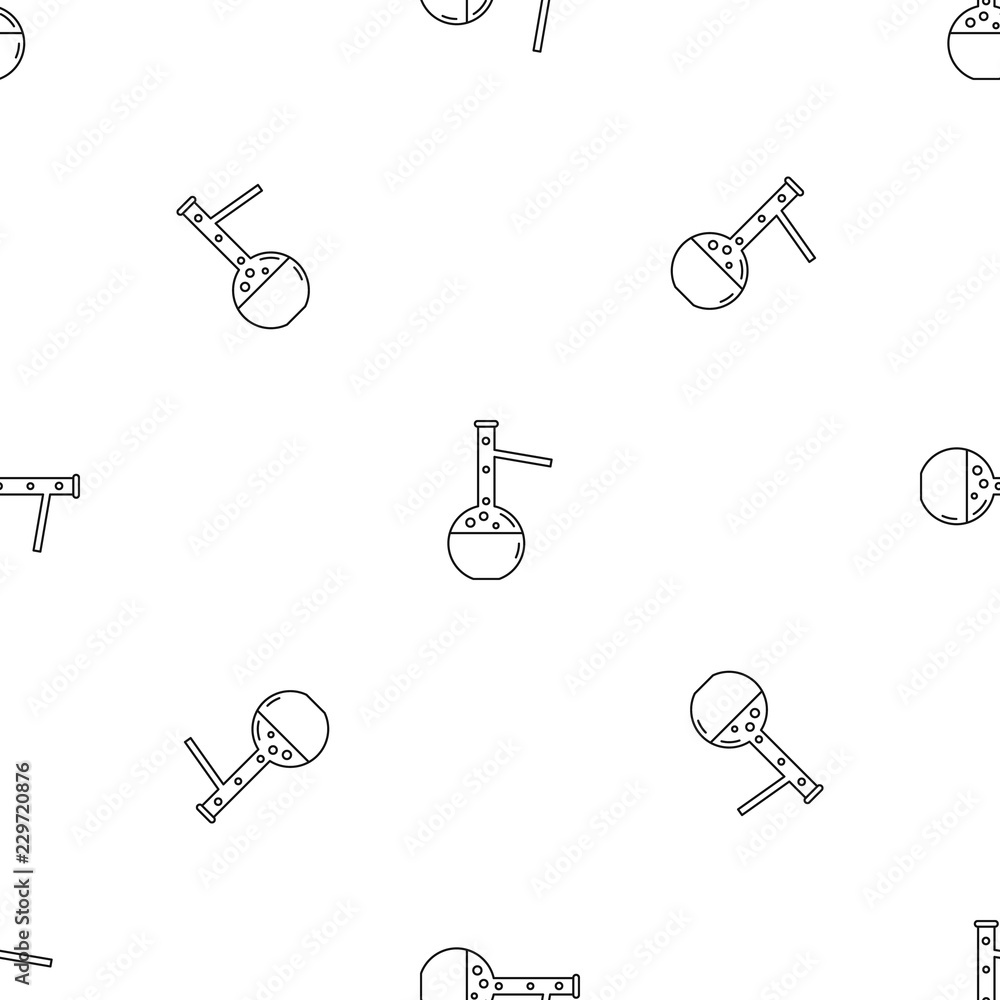 Poster chemical flask pattern seamless vector repeat geometric for any web design