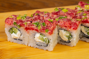 Delicious spicy tuna rolls
