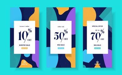 Instagram stories sale template, instagram stories mock up vector illustration concept