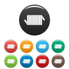Cord spring coil icons set 9 color vector isolated on white for any design