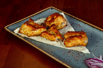 Chicken barveque with bread