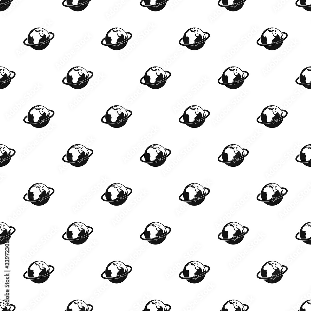 Poster flight around earth pattern seamless vector repeat geometric for any web design