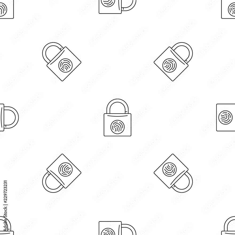 Poster fingerprint lock pattern seamless vector repeat geometric for any web design