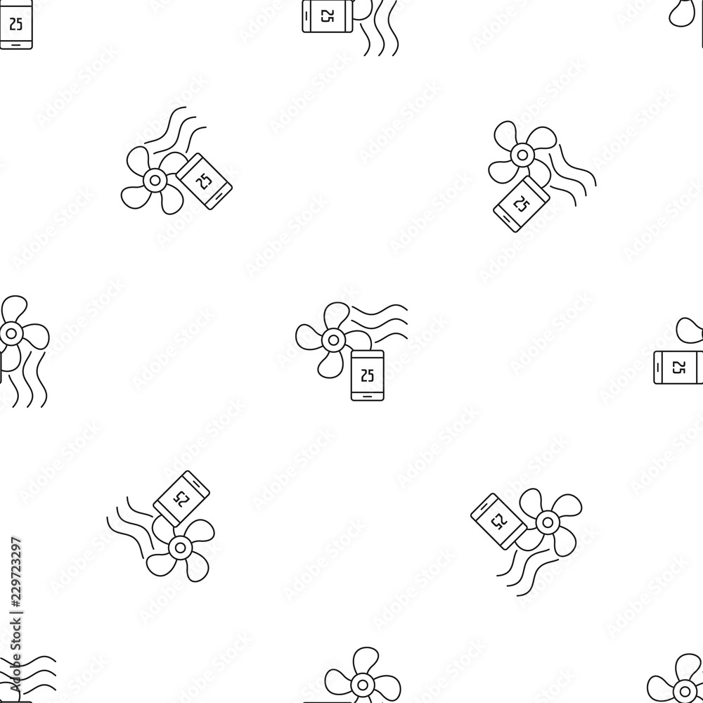 Poster smart home fan pattern seamless vector repeat geometric for any web design