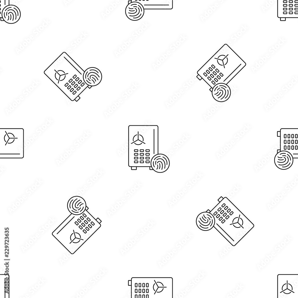 Poster fingerprint money safe pattern seamless vector repeat geometric for any web design