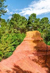 Ochre hills at Roussillon in Provence, France