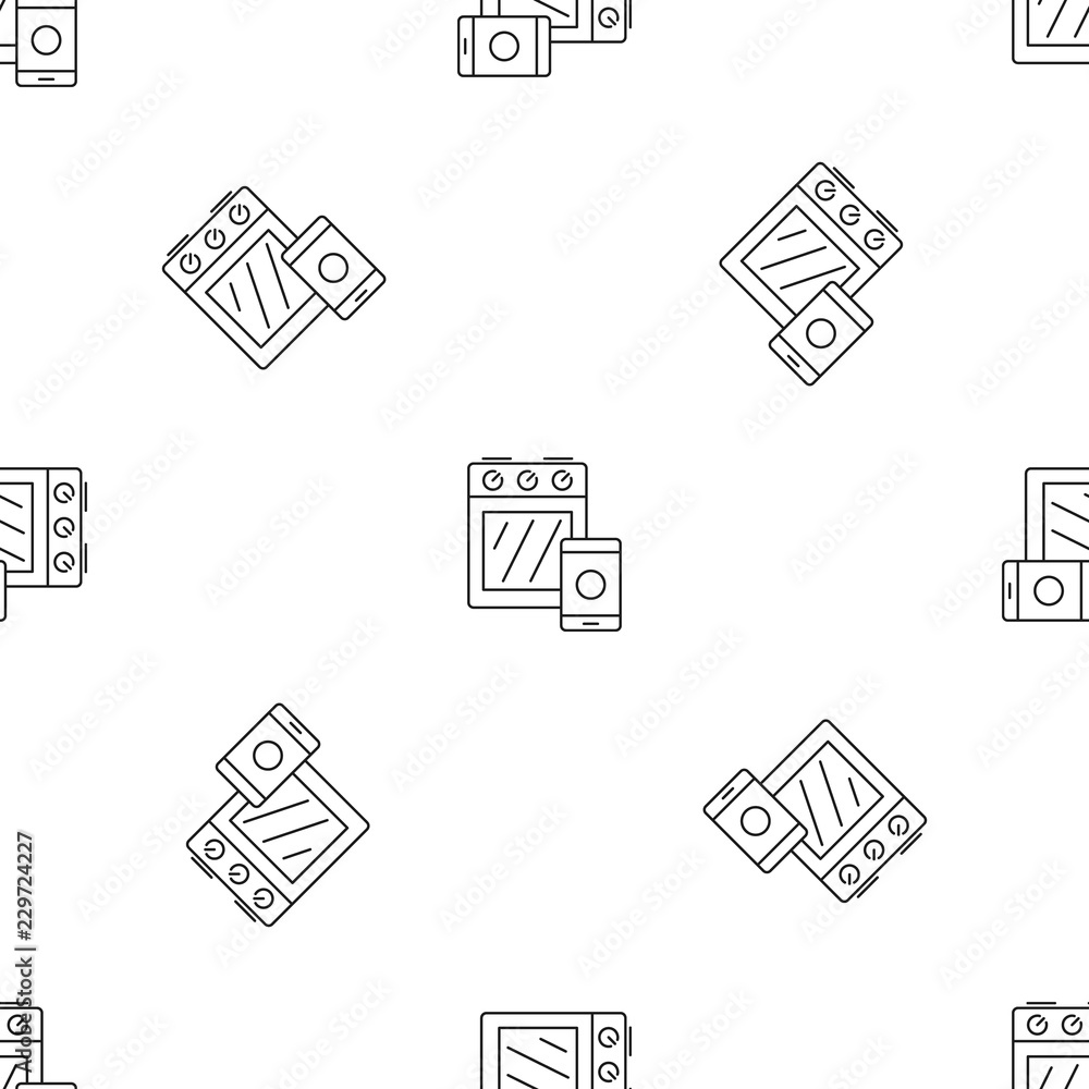 Poster smart cooker stove pattern seamless vector repeat geometric for any web design