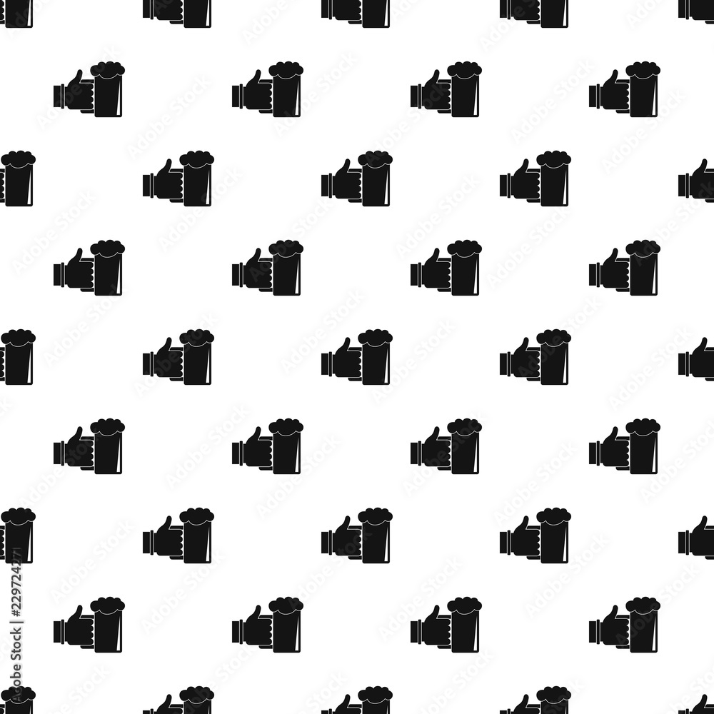 Poster beer in hand pattern seamless vector repeat geometric for any web design