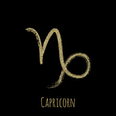 Capricorn zodiac symbol vector, horoscope sign.