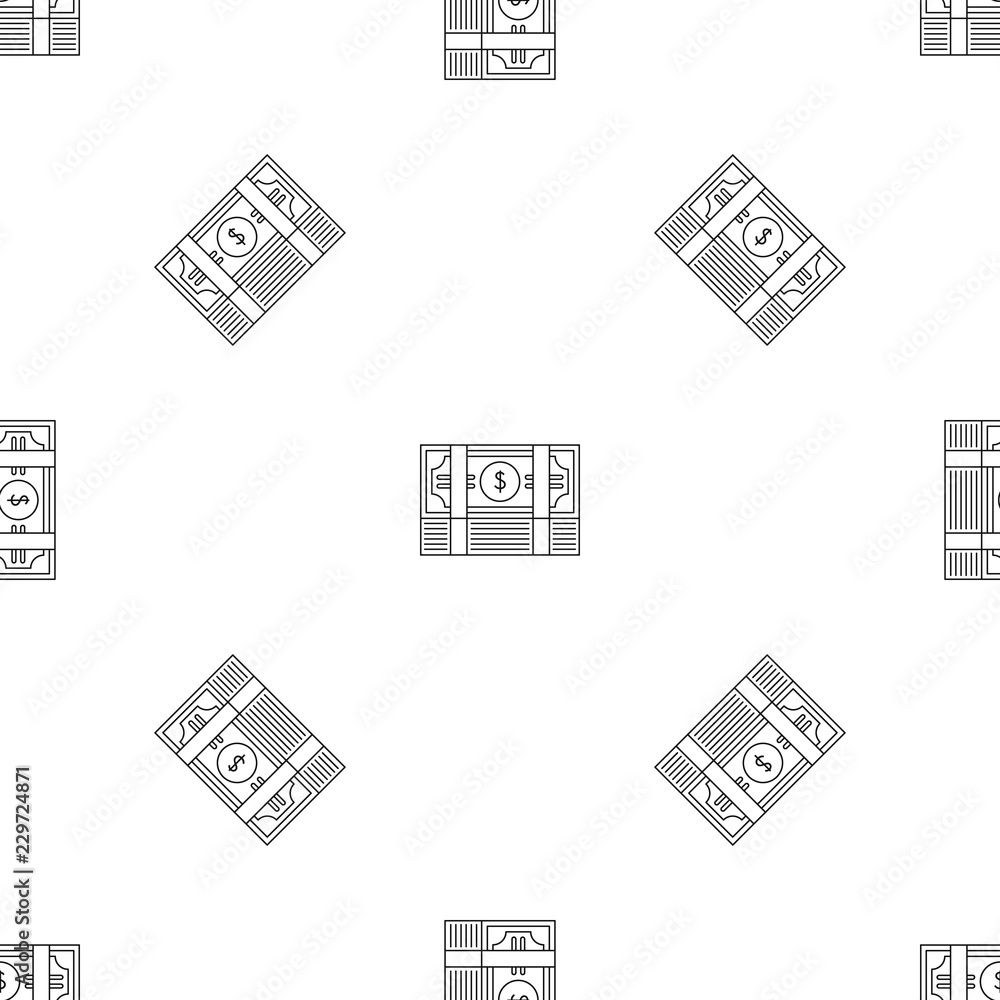 Canvas Prints Bribery money stack pattern seamless vector repeat geometric for any web design