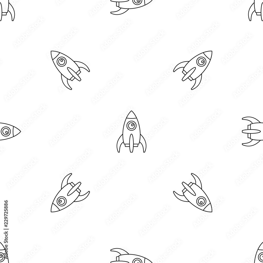 Poster space rocket pattern seamless vector repeat geometric for any web design