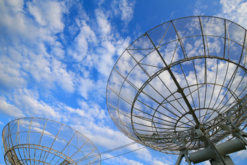 Observatory equipment, in the blue sky background