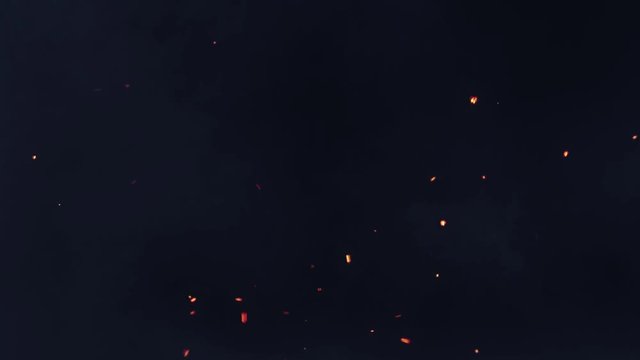 stormy sky with flying sparks