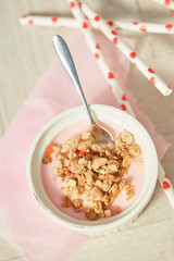 healthy breakfast with crunchy