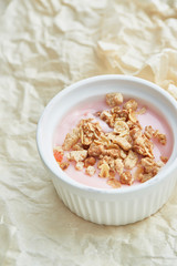 healthy breakfast with crunchy