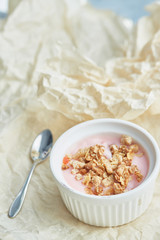 healthy breakfast with crunchy
