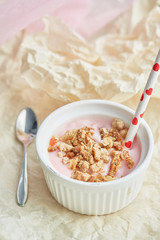 healthy breakfast with crunchy