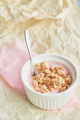 healthy breakfast with crunchy
