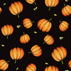 Colorful pumpkin sketch hand drawn illustration.