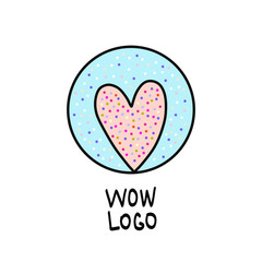 Illustration of big heart shape filled with colorful small hand drawn dots. Concept of love, care, union, charity, donation, global community, help.Valentines Day.