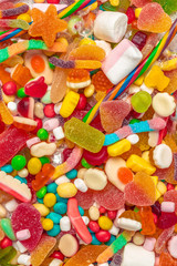closeup of mixed candies