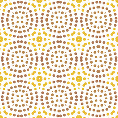 Seamless abstract pattern background with a variety of colored circles.