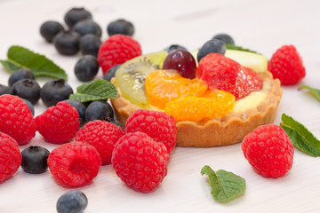 Sweet fruit cake.
