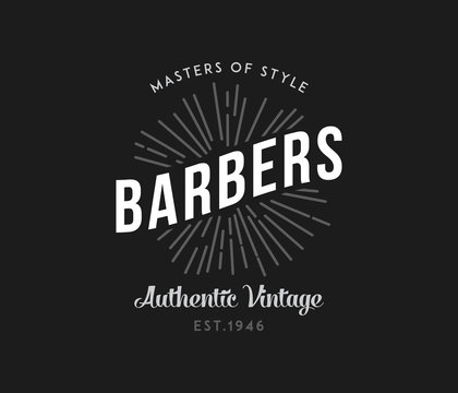 Barber masters of style white on black