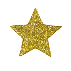 Golden star on white background